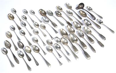 Lot 391 - Collection of assorted silver teaspoons