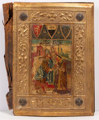 Lot 195 - A 19th Century Siennese gilt gesso and wood book cover