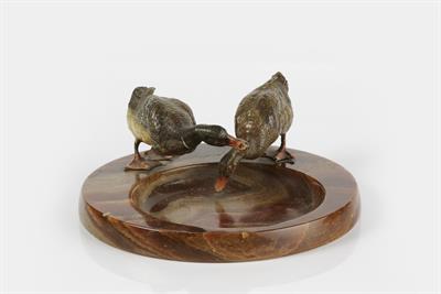 Lot 315 - Austrian cold painted bronze ducks