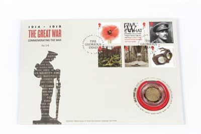 Lot 323 - Royal Mail Centenary of World War One gold proof coin cover