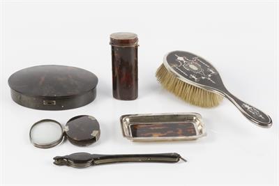Lot 331 - Collection of silver and tortoiseshell items to include