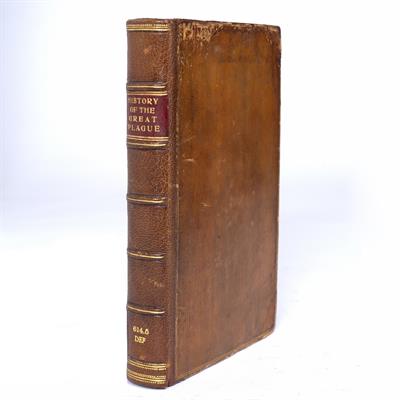 Lot 320 - The History of the Great Plague in London in the year 1665 by 'A Citizen'. John Offor