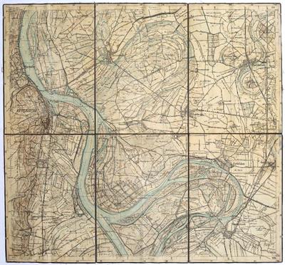 Lot 488 - A LATE 19TH CENTURY ILLUSTRATED RHINE FOLD OUT TOURING MAP published by Frey & Co. Frankfurt and two