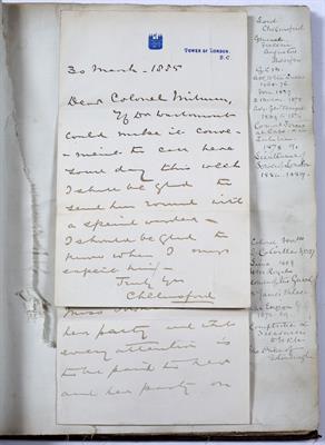Lot 557 - An Album of correspondence predominately addressed to Lt. Col. Everard Stepney Milman 1832-1912.