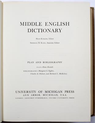 Lot 615 - MIDDLE ENGLISH DICTIONARY