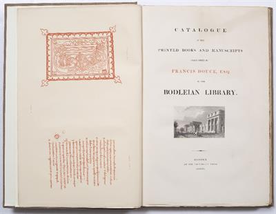 Lot 651 - CATALOGUE of Printed Books and Manuscripts bequeathed by Francis Douce Esq to the Bodleian Library.