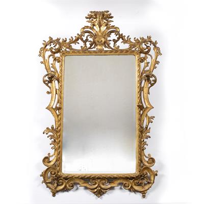 Lot 1 - Carved gilt wood wall mirror