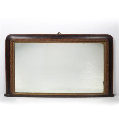 Lot 33 - Rosewood over mantel mirror