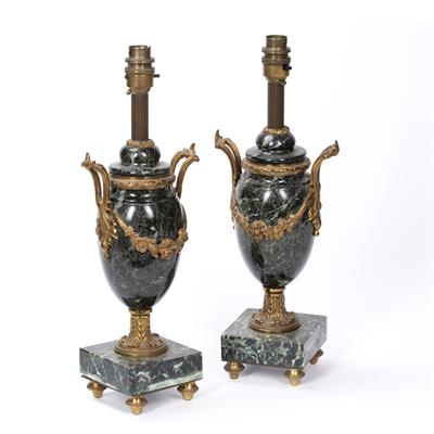 Lot 39 - Pair of marble urns