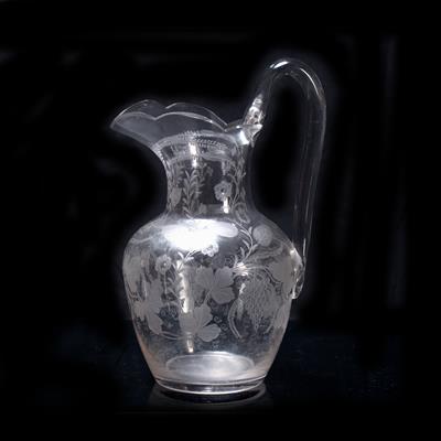 Lot 42 - Etched glass jug
