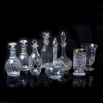 Lot 44 - Six glass decanters and stoppers