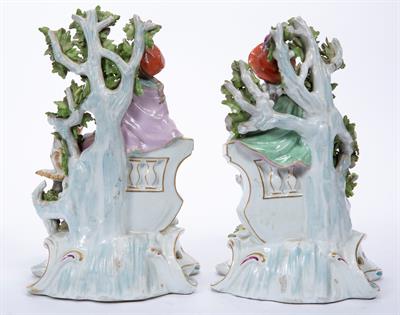 Lot 51 - Pair of possibly Chelsea porcelain figure groups