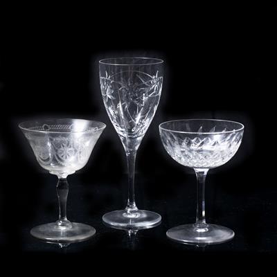 Lot 60 - Collection of champagne and wine glasses