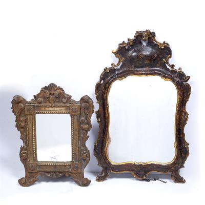 Lot 121 - Two Venetian easel backed mirrors