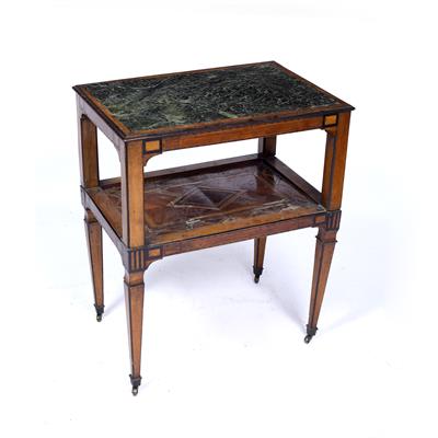 Lot 126 - Marble and walnut side table