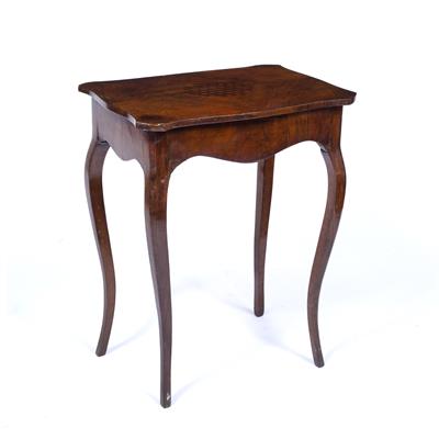 Lot 134 - French style mahogany and parquetry occasional table