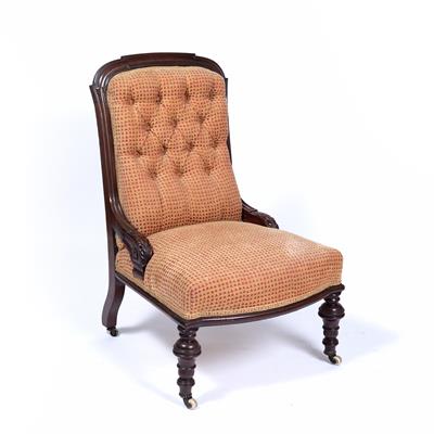 Lot 135 - Mahogany upholstered side chair