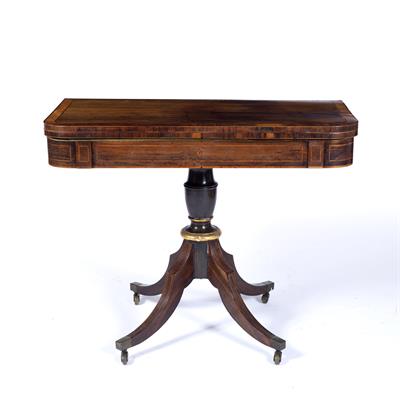 Lot 142 - Rosewood and inlaid card table