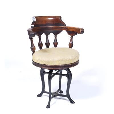 Lot 172 - Mahogany swivel music chair