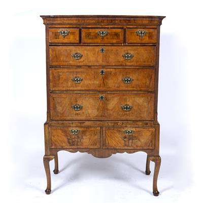 Lot 173 - Walnut chest on stand