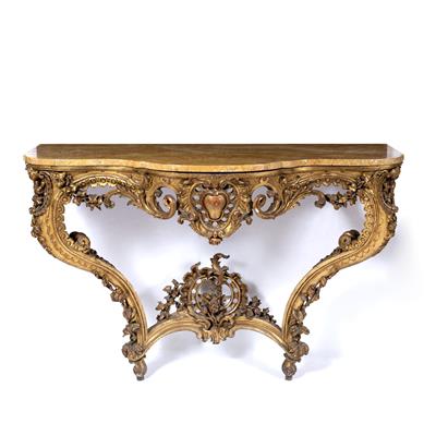 Lot 180 - Giltwood and plaster Italianate console table