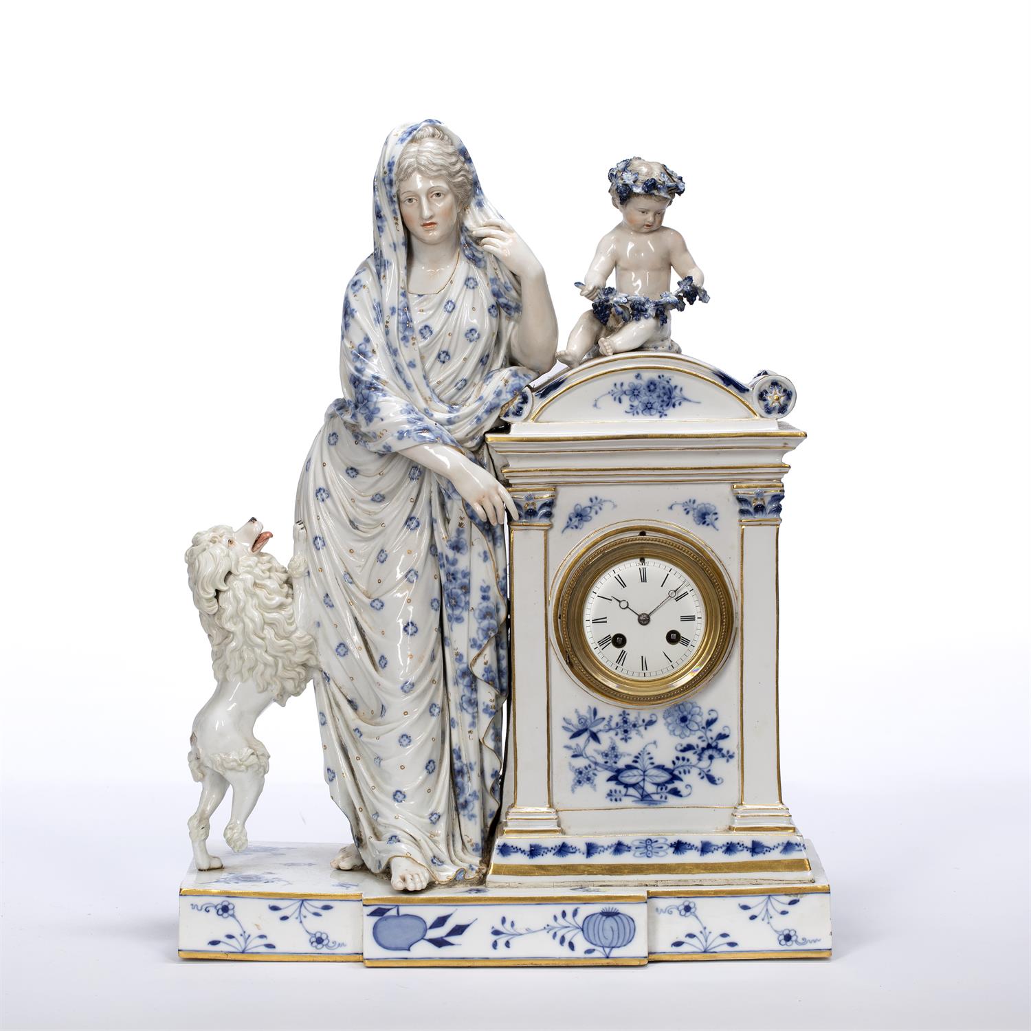 Lot 200 - Meissen porcelain cased mantel clock