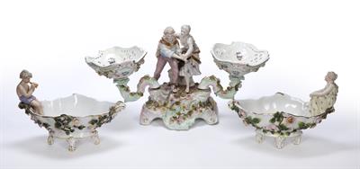 Lot 214 - Pair of porcelain model baskets