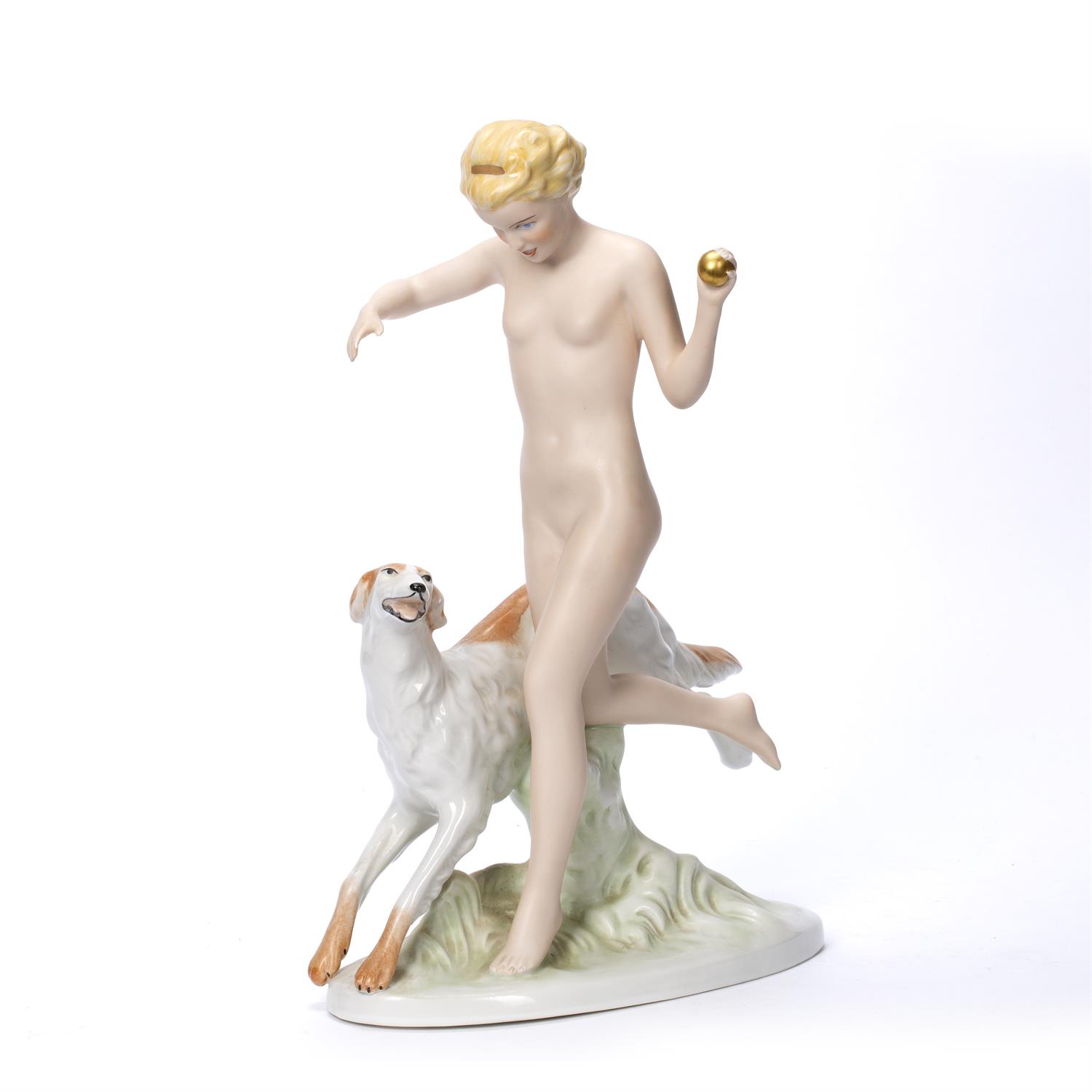 Lot 218 - Model of 'Diana and Hound'