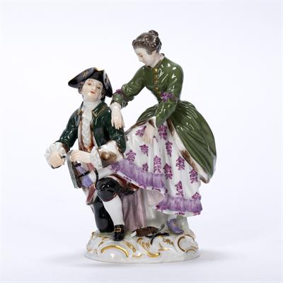 Lot 222 - Meissen figure group of ice skaters