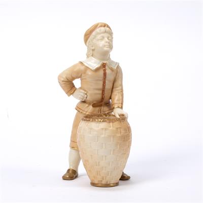 Lot 228 - Royal Worcester figure of a boy with a basket