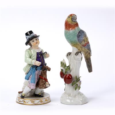 Lot 229 - Continental porcelain model of a parrot