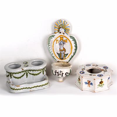 Lot 234 - Three faience items