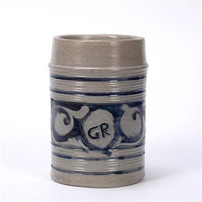 Lot 237 - Westerwald stoneware 'GR' tankard