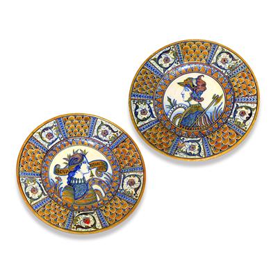 Lot 244 - Pair of Alfredo Santarelli maiolica chargers