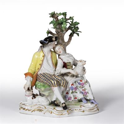 Lot 251 - Meissen porcelain figure group