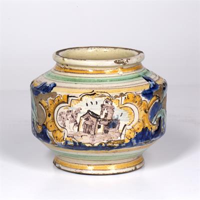 Lot 256 - Sicilian glazed maiolica jar