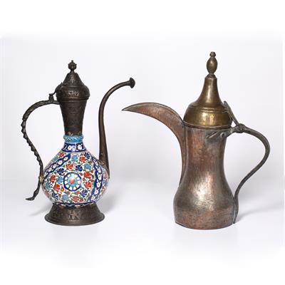 Lot 257 - Two metal coffee pots