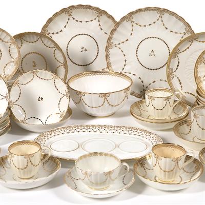 Lot 277 - Derby porcelain part tea set