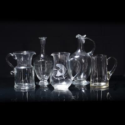 Lot 282 - Etched glass jug