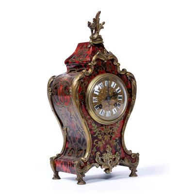 Lot 291 - Red tortoiseshell and Boulle mantel clock