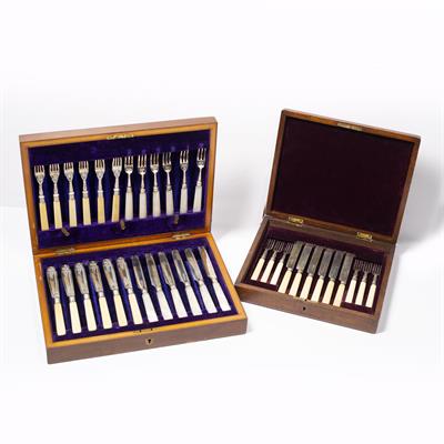 Lot 320 - Two cased canteen sets