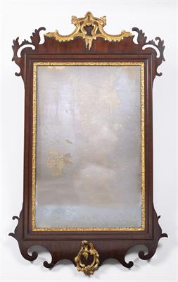 Lot 329 - Mahogany fret framed mirror