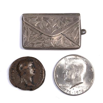 Lot 337 - Silver stamp case