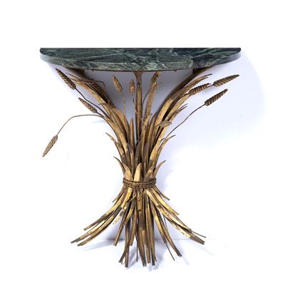 Lot 360 - Gilt metal and marble console table