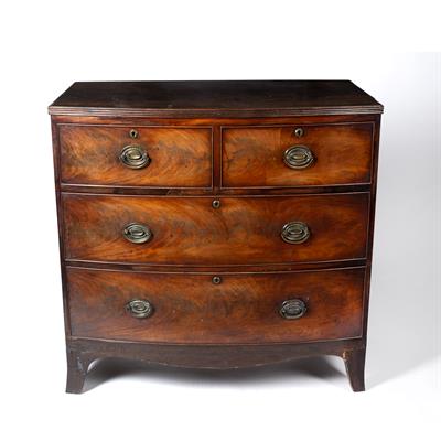 Lot 383 - Mahogany bow front chest