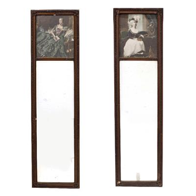 Lot 14 - A PAIR OF DECORATIVE EARLY 18TH CENTURY FRENCH STYLE MIRRORS