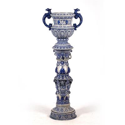 Lot 50 - A LATE 19TH CENTURY GERMAN STONEWARE URN
