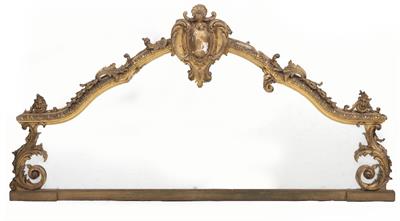 Lot 63 - A VICTORIAN GILT GESSO MOULDED OVERMANTLE MIRROR