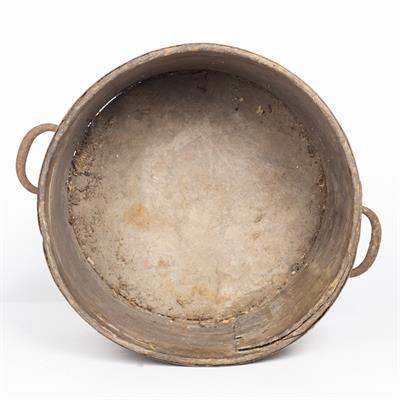 Lot 65 - A VICTORIAN ELM AND IRON BOUND DRY MEASURE