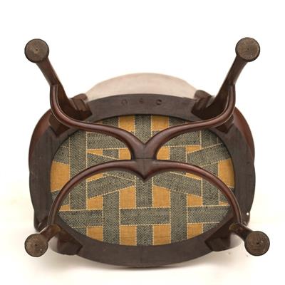 Lot 70 - AN EDWARDIAN MAHOGANY OPEN ARMCHAIR
